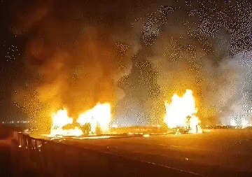 कर्नाटक में दर्दनाक हादसा: स्लीपर बस में लगी आग, 10 यात्रियों की मौत